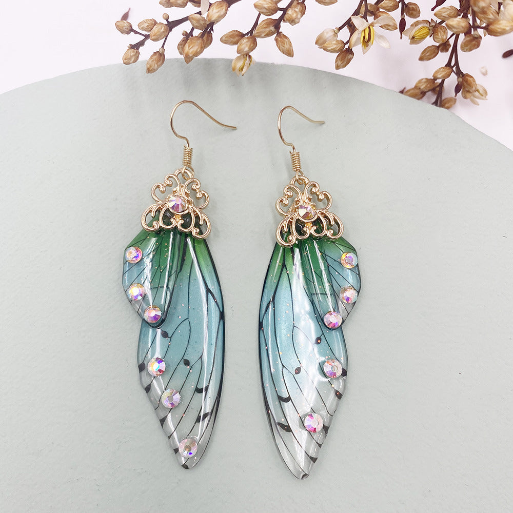 Wholesale Cicada Wing Gradient Color Earrings