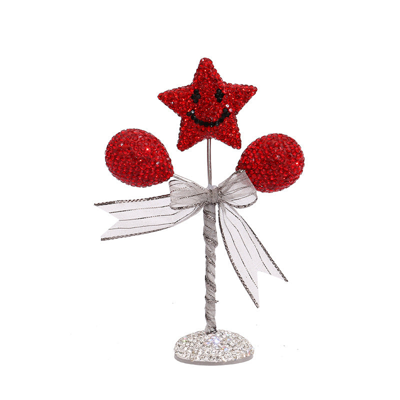 Al por mayor de cerámica suave incrustada con adornos de autos de diamantes con globo de confesión