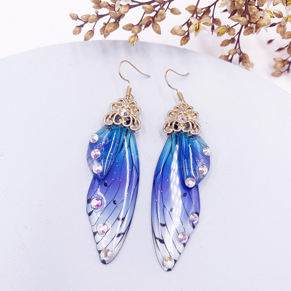 Wholesale Cicada Wing Gradient Color Earrings