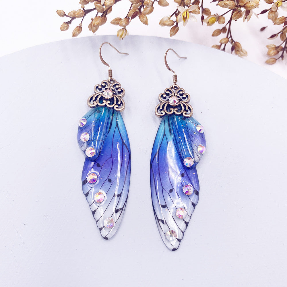 Wholesale Cicada Wing Gradient Color Earrings