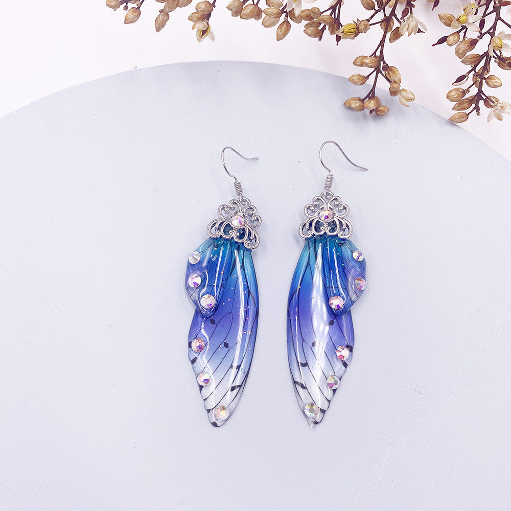 Wholesale Cicada Wing Gradient Color Earrings