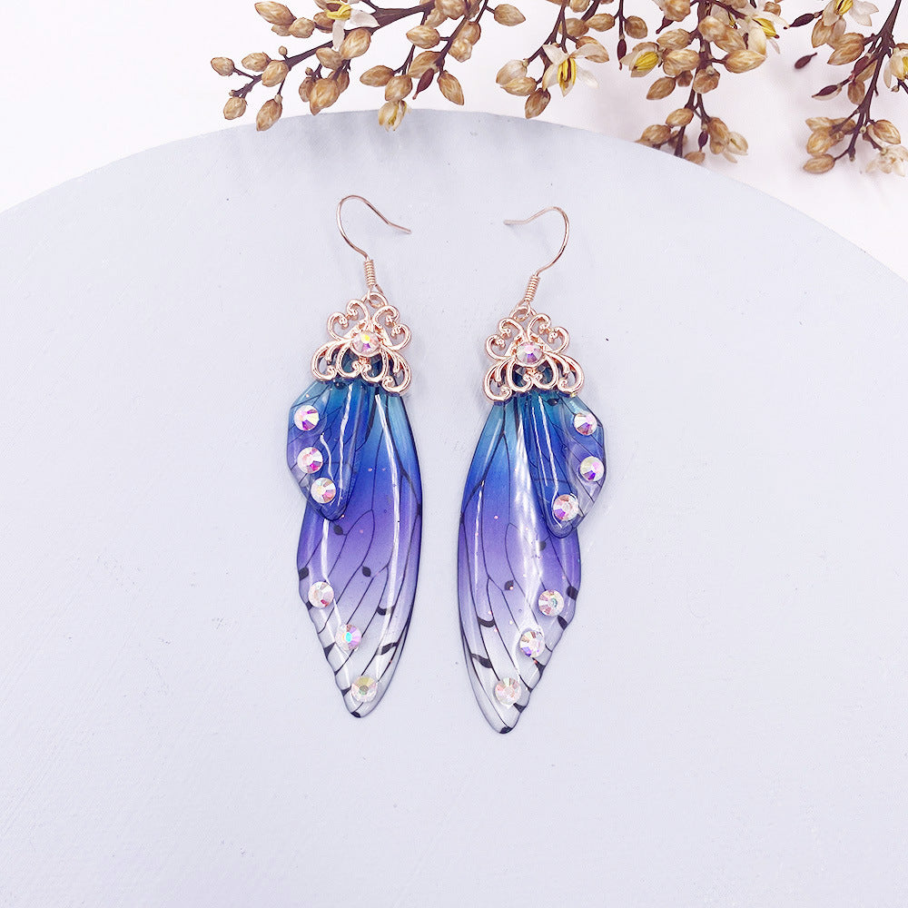 Wholesale Cicada Wing Gradient Color Earrings