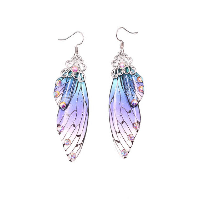 Wholesale Cicada Wing Gradient Color Earrings