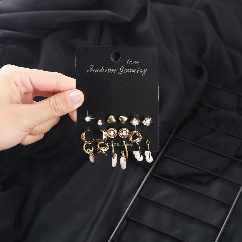 Wholesale 6 Pairs Combination Alloy Earrings Set