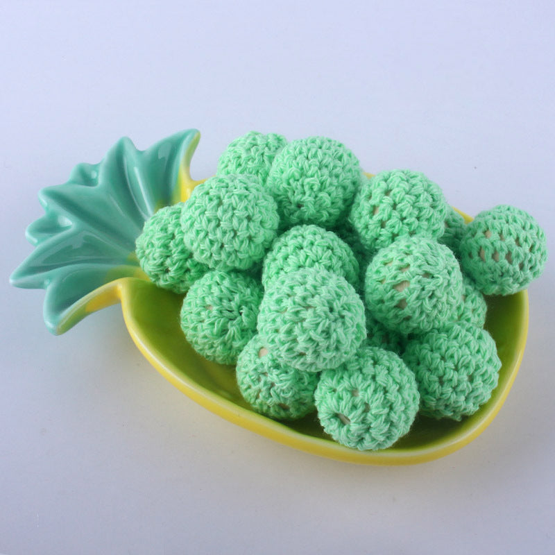 Wholesale 10PCS 16mm Wooden Cotton Thread Crochet Yarn Balls