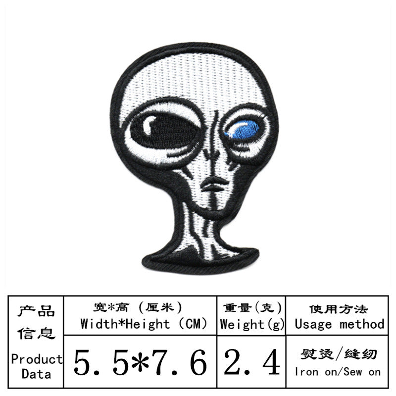 Wholesale Embroidered Skull Patches Black White Design DIY Clothing Accessory For Jeans 9 Pcs