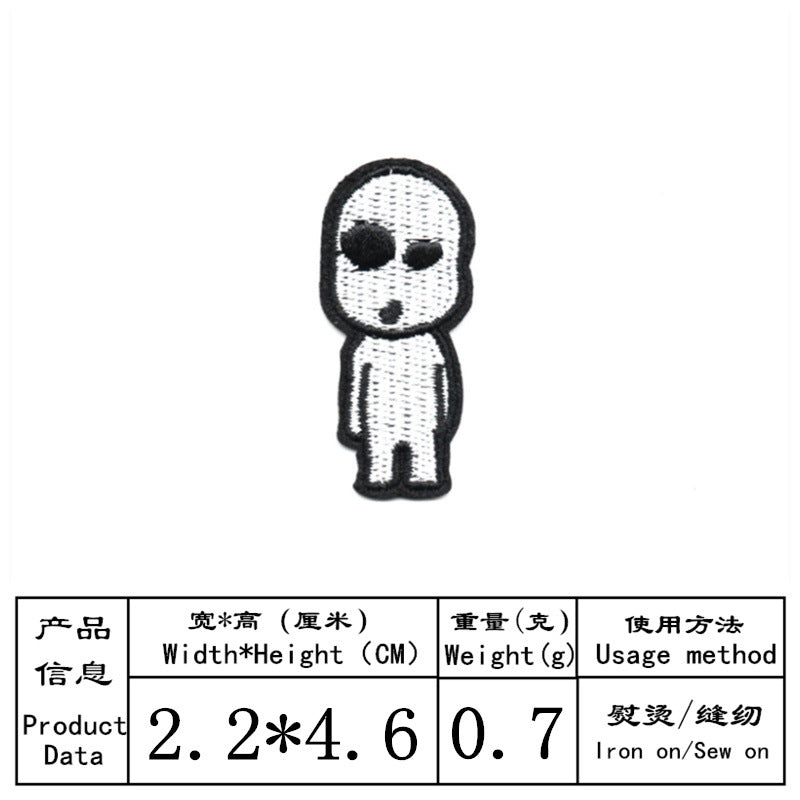 Wholesale Embroidered Skull Patches Black White Design DIY Clothing Accessory For Jeans 9 Pcs