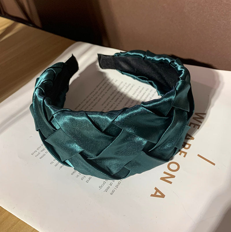 Wholesale Fabric Wide-brimmed Solid Color Cross Flower Headband