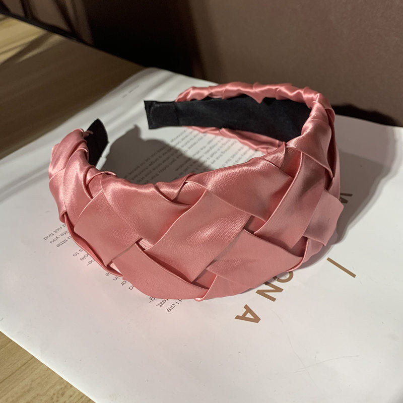 Wholesale Fabric Wide-brimmed Solid Color Cross Flower Headband