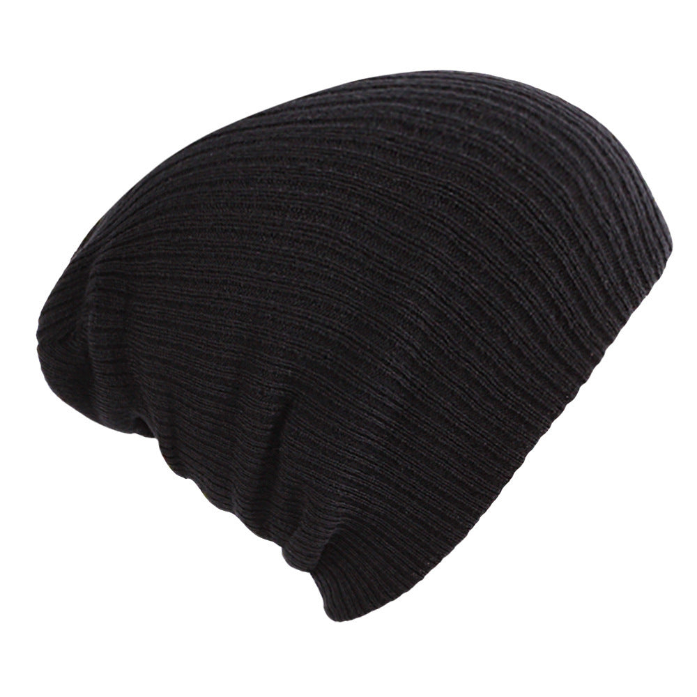Wholesale Solid Color Striped Pullover Hat Autumn and Winter Warm Knitted Hat
