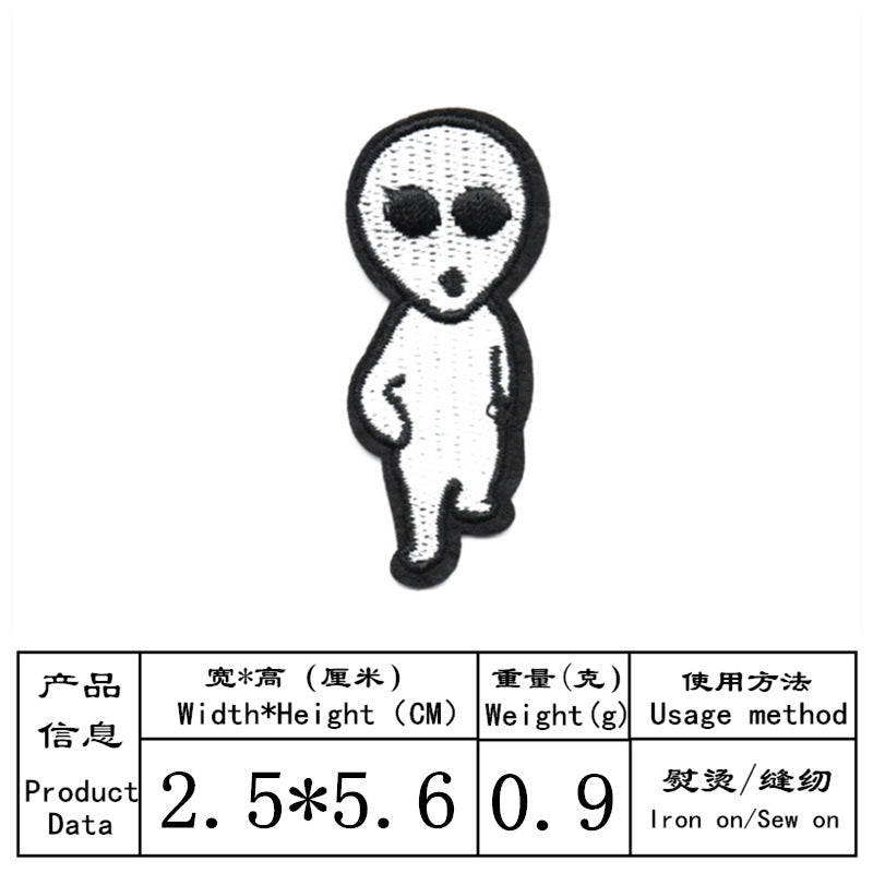 Wholesale Embroidered Skull Patches Black White Design DIY Clothing Accessory For Jeans 9 Pcs