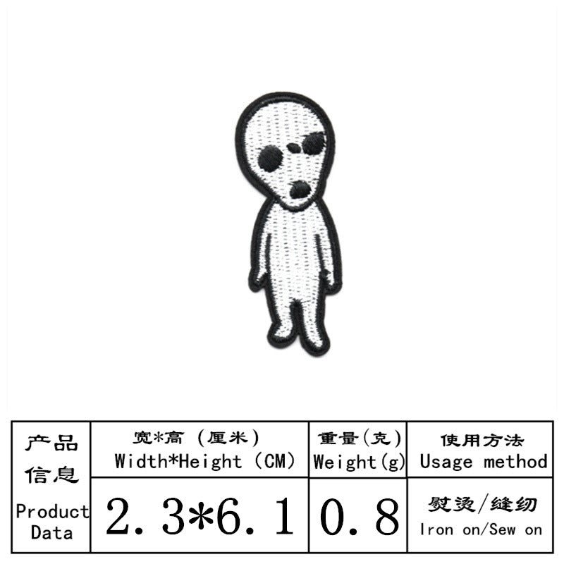 Wholesale Embroidered Skull Patches Black White Design DIY Clothing Accessory For Jeans 9 Pcs