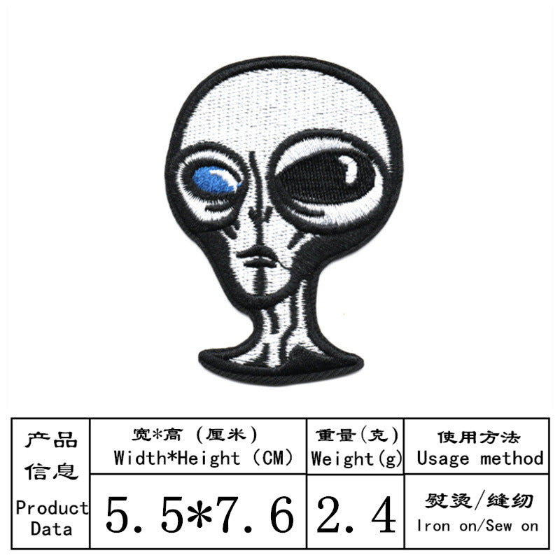 Wholesale Embroidered Skull Patches Black White Design DIY Clothing Accessory For Jeans 9 Pcs