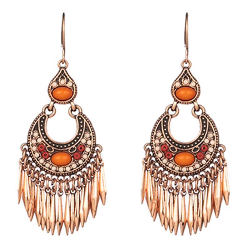 Wholesale Fashion Vintage Gold Tassel Earrings