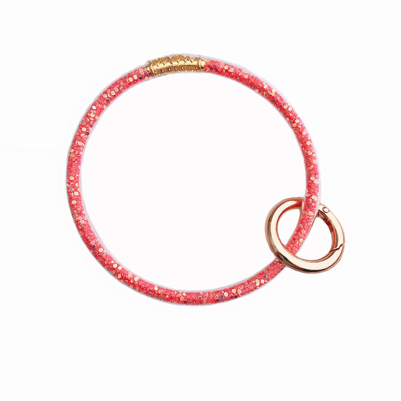 Wholesale Creative ins soft glue transparent diamond bracelet keychain