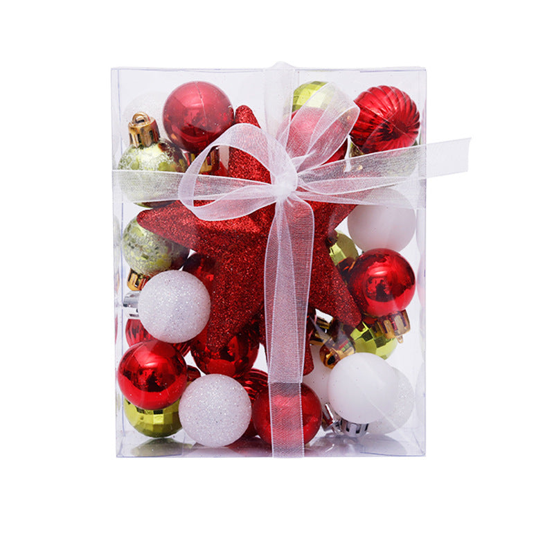 Wholesale 30PCS Christmas Ball Tree Top Star Gift Box Plastic Decorations
