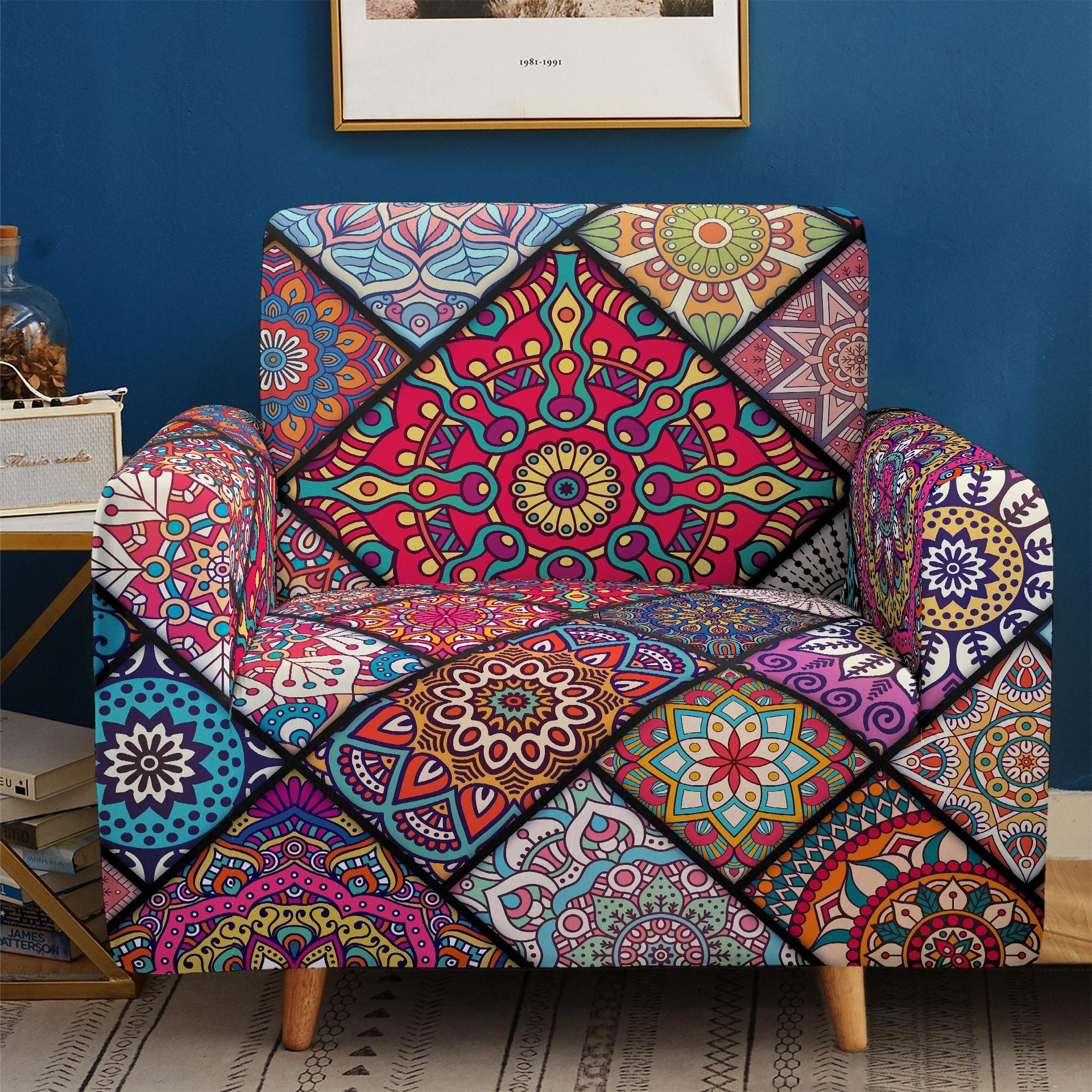 Wholesale Dustproof Anti-slip Elastic Four Seasons Universal Geometric Graphics All Inclusive Chemical Fiber Sofa Cover