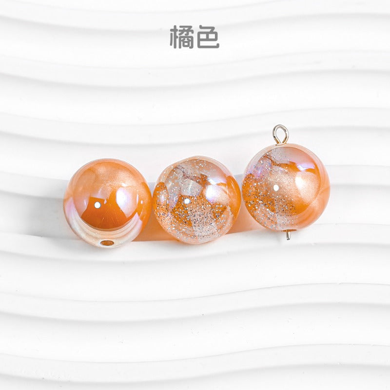 Wholesale 30pcs High Quality Through Hole Round Beads with Starry Sky DIY Beads