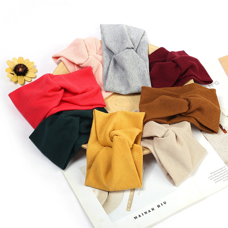 Wholesale hairband thread cotton cross hair band yoga hair band Sports elastic headband ladies