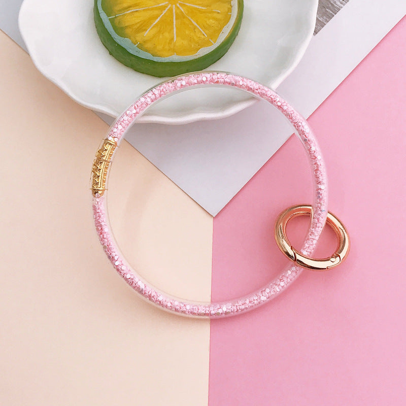 Wholesale Creative ins soft glue transparent diamond bracelet keychain
