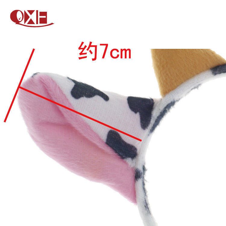 Wholesale Easter adult children's masquerade performance props animal cartoon headdress cow horn headband