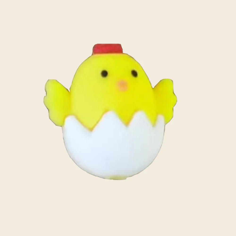 Wholesale 10pcs Cartoon 3D Cute chick duckling Silicone Beads