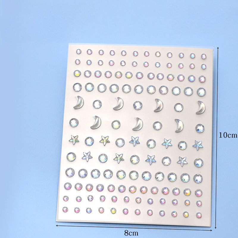 Wholesale Acrylic AB Diamond Antique Feng Hua Dian Makeup Stage Performance Eye Patch Diamond Eyebrow Center Patch