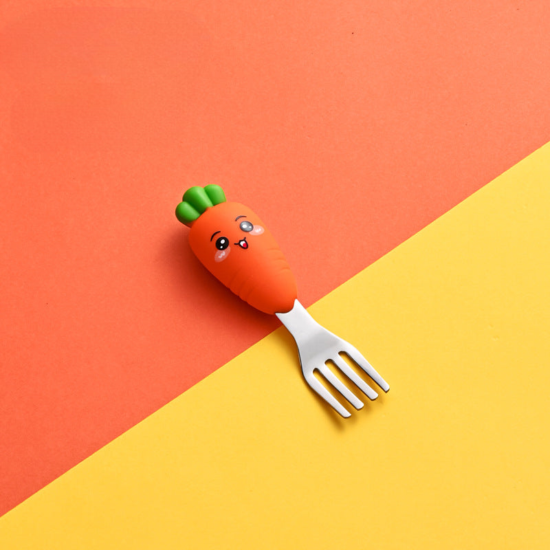 Wholesale Expression Radish Silicone Fork and Spoon Set