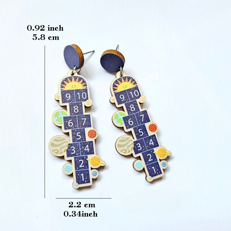 Pendientes de madera de juego de salto número al por mayor