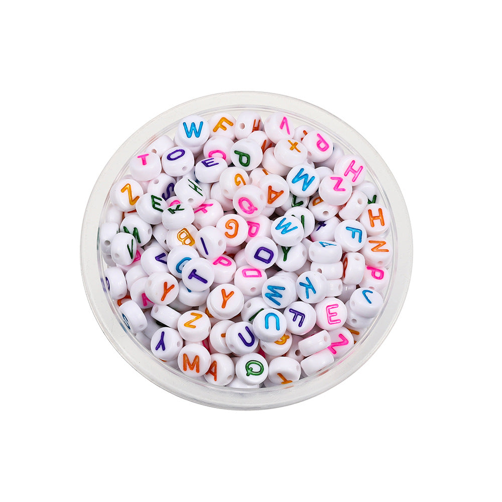 Wholesale 120pcs/pack Big Hole Acrylic Colorful English Alphabet Beads