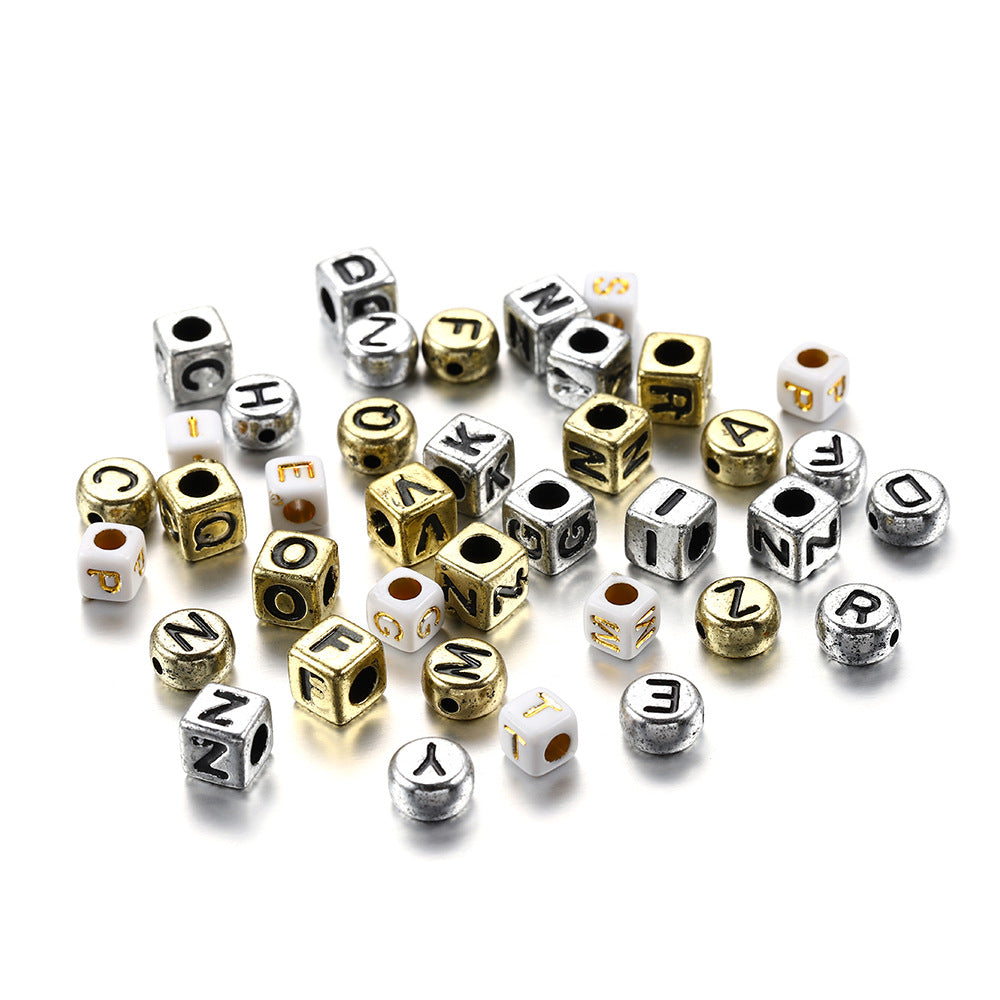 Wholesale 120pcs/pack Big Hole Acrylic Colorful English Alphabet Beads