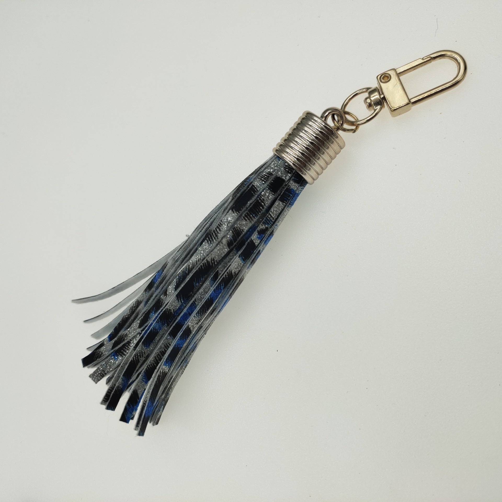 Wholesale Leopard Flower Leather Tassel Keychain
