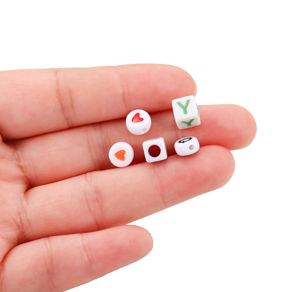 Wholesale 120pcs/pack Big Hole Acrylic Colorful English Alphabet Beads