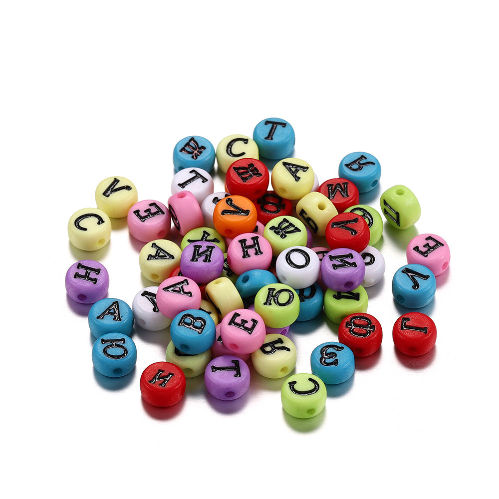 Wholesale 120pcs/pack Big Hole Acrylic Colorful English Alphabet Beads