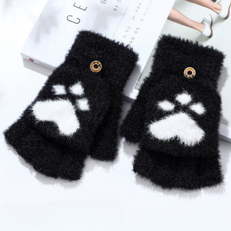 Wholesale New Winter Style Pineapple Style Imitation Cashmere Full Finger Touch Screen Knitted Warm Jacquard Plus Velvet Thickened Wool Gloves