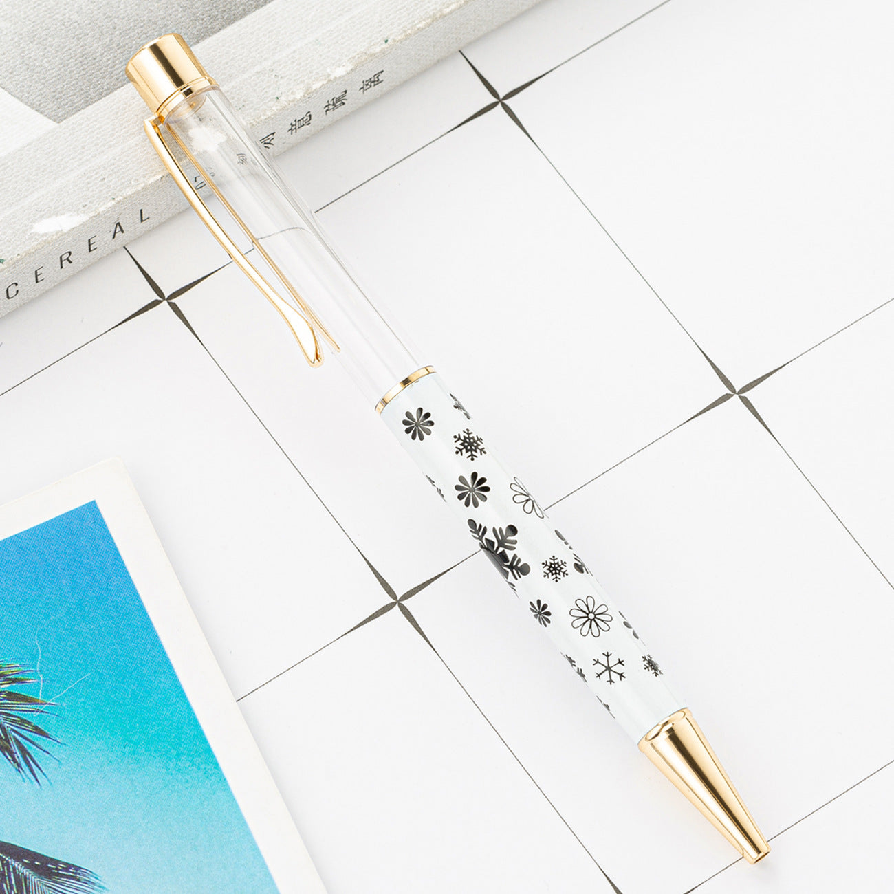 Wholesale DIY Crystal Oil Filled Empty Tube Pen Metal Ballpoint Pen