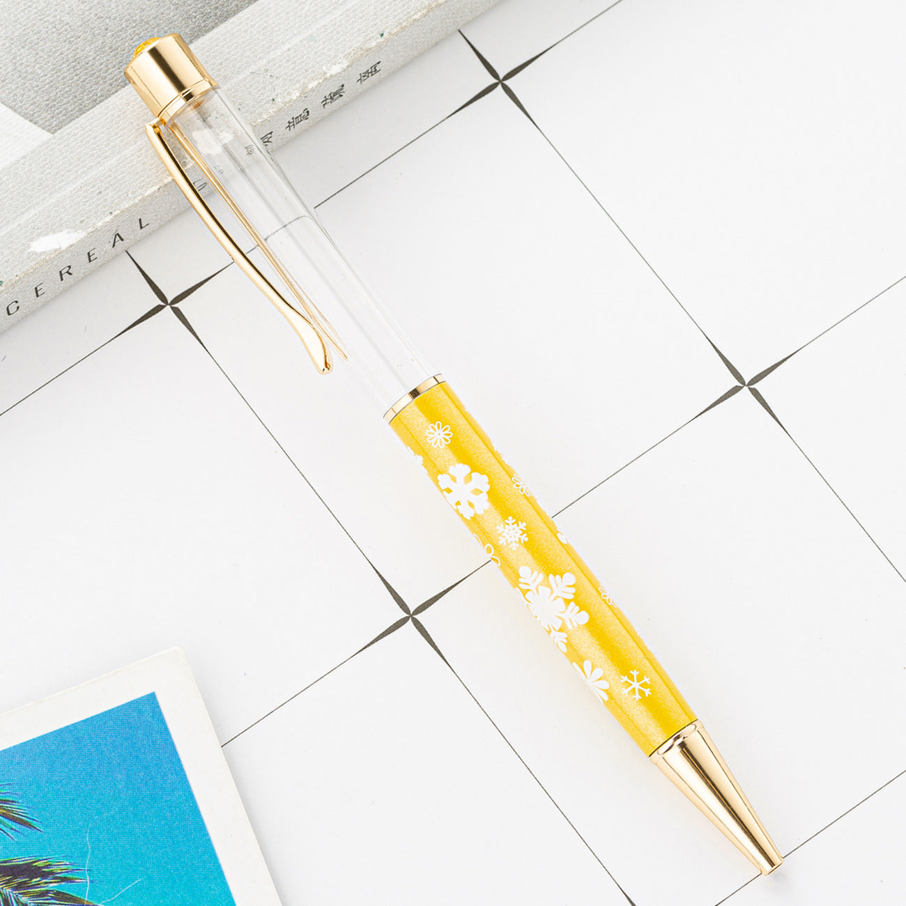 Wholesale DIY Crystal Oil Filled Empty Tube Pen Metal Ballpoint Pen