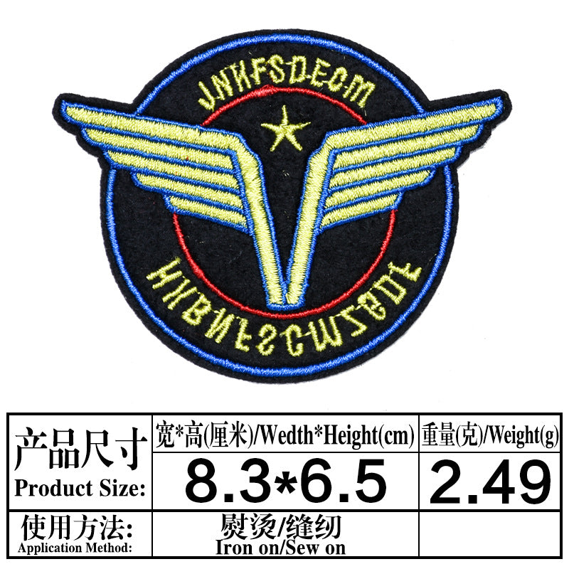 Wholesale Chic Embroidered Cartoon Letter Patches 9 Piece Cloth Applique Set For Clothing Repair And DIY Fashion Accessories