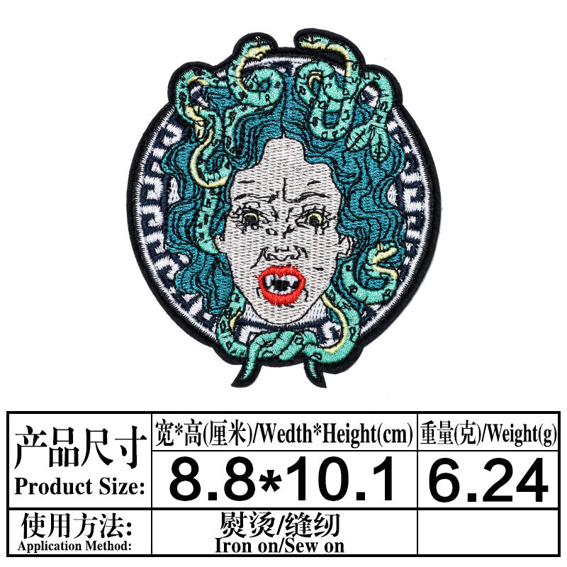 Wholesale Trendy Medusa Greek Mythology Embroidered Patches Set Of 10 For Clothing DIY Craft Supply