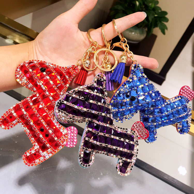 Wholesale Cute diamond studded horse Rhinestone Keychain