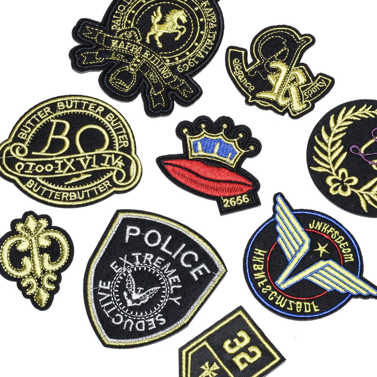 Wholesale Chic Embroidered Cartoon Letter Patches 9 Piece Cloth Applique Set For Clothing Repair And DIY Fashion Accessories