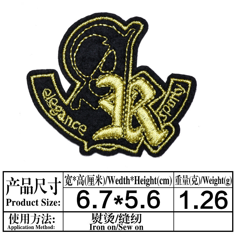 Wholesale Chic Embroidered Cartoon Letter Patches 9 Piece Cloth Applique Set For Clothing Repair And DIY Fashion Accessories