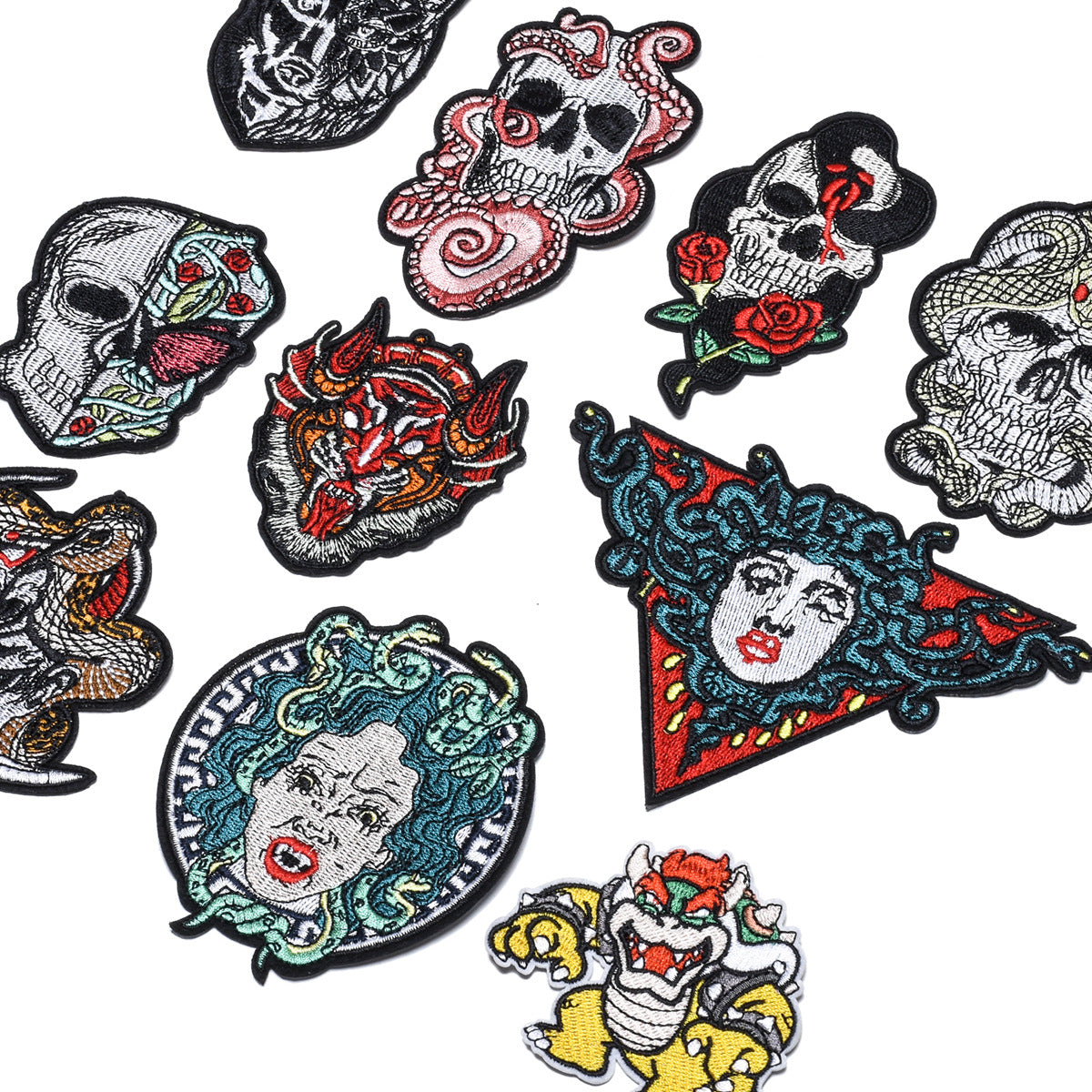 Wholesale Trendy Medusa Greek Mythology Embroidered Patches Set Of 10 For Clothing DIY Craft Supply