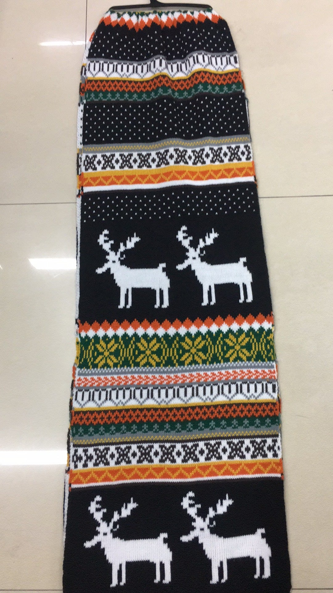 Wholesale Christmas Double-sided Thickened Warm Deer Knitted Sweater Scarves