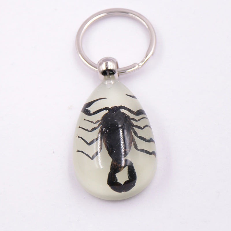 Wholesale Large Amber Glow-in-the-Dark Insect animal specimen Keychain