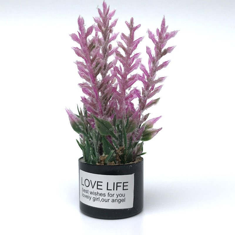 Wholesale 1:12 doll house dollhouse mini model handmadet iron basin lavender flower arrangement fleshy