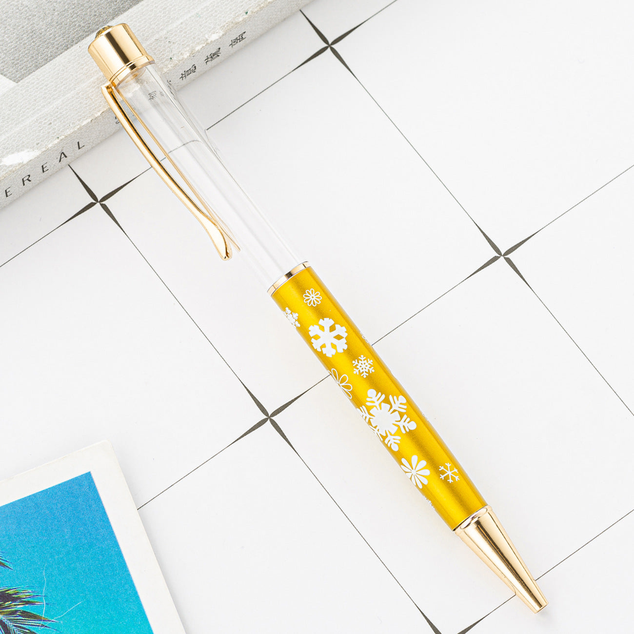 Wholesale DIY Crystal Oil Filled Empty Tube Pen Metal Ballpoint Pen