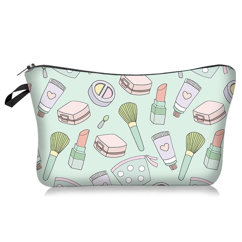 Bolsa cosmética impresa de labios de lápiz labial de poliéster al por mayor