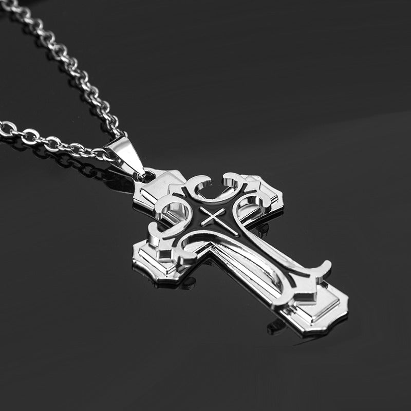 Wholesale Men's Cross Punk Style Keel Necklace