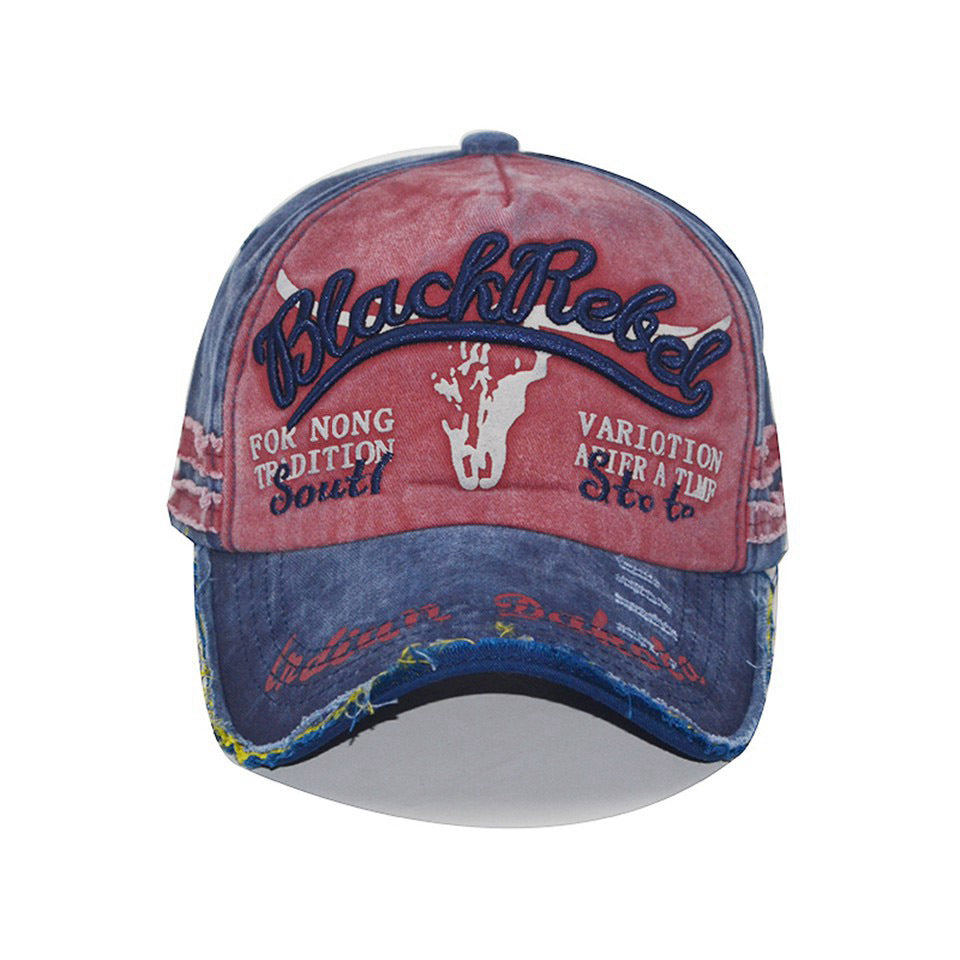 Wholesale of Embroidered Cotton Baseball Caps with Cow Heads